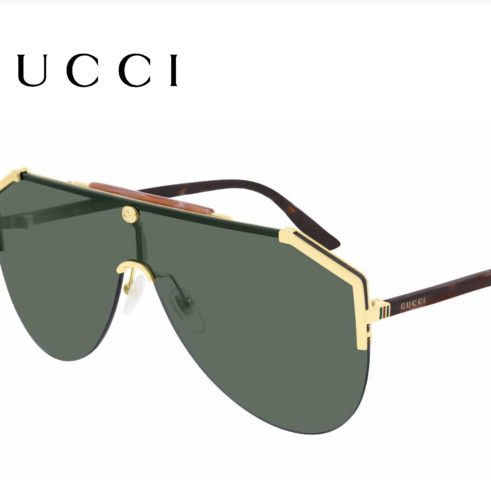 Gucci Gold and Black Women's Sunglasses - Picture 3 of 5